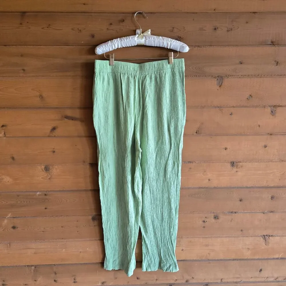 Madewell Light Green Straight Leg Linen Pants - Picture 4 of 6